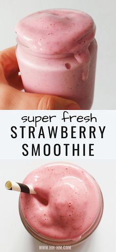 this is a smoothie made with fresh strawberries