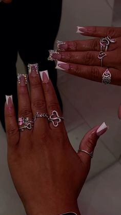 Pandora Rings On Hand, Rings On Hand, Dope Jewelry Accessories