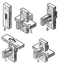 four different types of wooden brackets