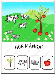 an apple tree with animals and apples on it, which is the word humana?