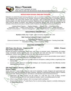 a teacher resume for students with no work experience