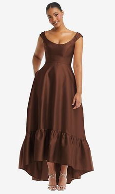 Brown Wedding Guest Dress, Classy Dinner Outfits, Brown Gown, Wedding Day Essentials, Black Tie Wedding Guest Dress, Fall Wedding Outfits, School Dance Dresses, Girls Dress Shop, Maid Of Honour Dresses