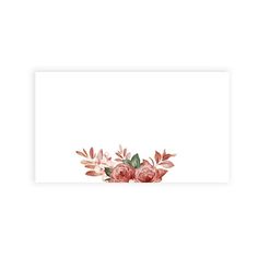 watercolor painting of pink roses and leaves on a white background with space for text