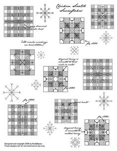 the instructions for how to make an origami snowflake with squares and circles