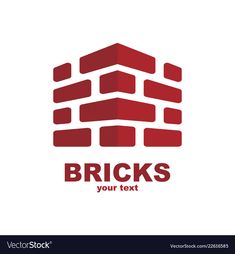 bricks logo design on white background