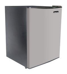 a small refrigerator is shown on a white background