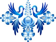 blue and white floral ornament with two birds on it stock photo - 5479