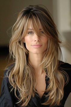 long hairstyles Long Hair Trends, Layered Hair With Bangs, Layered Haircuts For Medium Hair, Long Layered Haircuts, Haircuts For Medium Hair, Long Hair With Bangs, Long Blonde, Long Layered Hair, Haircuts For Long Hair