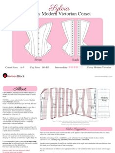 the front and back side of a sewing pattern for a women's bustier