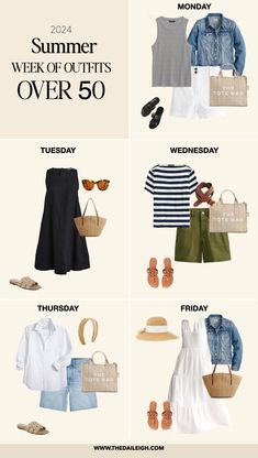 2024 Classic Summer Capsule Wardrobe for Women Over 50 — THE DAILEIGH Outfit Ideas For Summer 2024, Moms Summer Outfits, Summer Travel Style, Weekend Travel Capsule Wardrobe, 2024 Mom Style, Hot Weather Capsule Wardrobe, Outfits For France Summer, Hot Summer Capsule Wardrobe, Holiday Capsule Wardrobe 2024