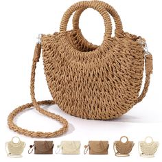 PRICES MAY VARY. 【Summer straw bag】 - This women's straw clutch is made of high quality natural straw and lined with polyester fiber. This straw purse with a small pocket design inside for easy storage. 【Handmade straw purse】 - Our crossbody woven purse is handmade and measures about 10.5 inches high x 2 inches wide x 10.5 inches high; removable long shoulder strap drops about, can be use as a crossbodybag or shoulder handbag or clutch purses 【Unique & chic design】- This woven straw tote bag for Summer Handheld Straw Bag With Braided Handles, Beige Handheld Straw Bag For Summer, Beige Handheld Straw Beach Bag, Handheld Beige Straw Bag For Summer, Handheld Straw Bag With Braided Handles For Summer, Summer Straw Handheld Bag, Beige Summer Handheld Straw Bag, Summer Beige Straw Handheld Bag, Handheld Beige Straw Beach Bag