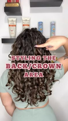 Kayline💕Curly Hair Tips on Instagram: "Struggling to style the back/crown area? Try this✨ ✨ This is sort of a lazy way because I don’t like to do a bunch of sections but it works for me! ❓What are some other hair related things you struggle with ❓ . . #curlyhairtips #curlyhairtipsandtricks #curlyhairproblems #curlyhairprobs #curlyhairhacks #curlyhairhack #stylingcurlyhair #curlyhairroutine #curlyhairstyling #curlyhairstylingroutine #helpwithcurls" Curly Hair Care Routine, Fine Curly Hair, Medium Length Curly Hair, Hair Diffuser, Curly Hair Problems, Curly Hair Tutorial, Curly Hair Updo, Natural Curls Hairstyles