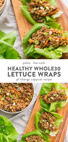 lettuce wraps filled with meat and vegetables