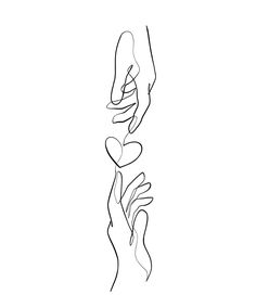 a line drawing of two hands holding each other