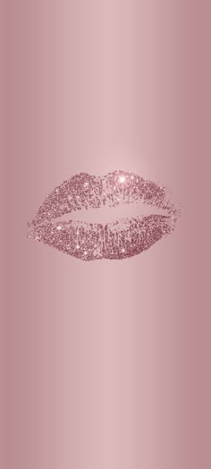 a pink lipstick with glitter on it's lips and the word love is in the middle