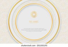 an elegant white and gold background with circular frame for text or image, in the center is