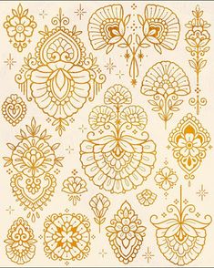 an intricately designed pattern on white paper