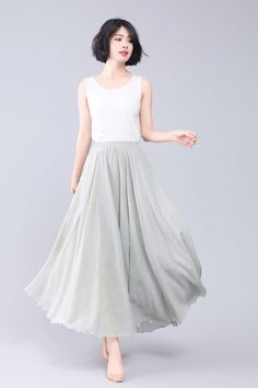 Elastic waist swing casual long plus size skirt, perfect for a comfy and stylish look. ☁️ 

SKU 3559 
Link in bio 

#CasualStyle #Fashionista #OOTD #SwingSkirt #Xiaolizihandmade Flowy Maxi Skirt With Elastic Waistband For Summer, Summer Gathered Skirt In Rayon, Summer Rayon Gathered Skirt, Casual Flowy Maxi Skirt With Elastic Waistband, Spring Full Maxi Skirt With Elastic Waistband, Flowy Rayon Maxi Skirt For Spring, Summer Flowy Gathered Maxi Skirt, Flowy Gathered Maxi Skirt For Summer, Relaxed Rayon Summer Skirt