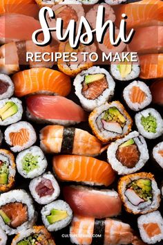 sushi recipe with text overlay