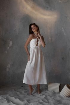 Introducing our stunning Long Summer Dress, a perfect blend of boho style and elegance. This flowy and comfortable dress is ideal for any summer occasion, whether you're attending a wedding as a guest or simply enjoying a day out. The slit detail adds a touch of allure, while the Greek Goddess-inspired design brings a timeless charm to your look. With its ethereal and romantic vibe, this dress is sure to make you feel like a goddess yourself. Embrace the beauty of the season with our versatile a Bridal Simple Dress, Backless Dress Wedding, Dress Goddess, Grecian Dress, Long Summer Dress, Dress Cottagecore, Dress Wedding Guest, Goddess Dress, Cottagecore Dress