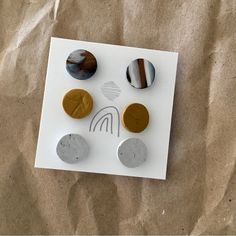 Love The Size On These Neutral Toned, Art Deco Style 3-Pack Of Handmade Clay Stud Earrings! Sold Out Online, These Beauties Can Be Mix-And-Matched, Making Them Perfect For Travel! Nwt Size: One Size Measurements: See Pics, If Avail Note: Very Lightweight (Clay Earrings Are The Best!). Never Worn. Includes Original Gift Box And Original Designer Info. Pet/Smoke-Free Home. Will, Of Course, Steam And/Or Clean The Item Prior To Packing It To Remove Any Wrinkles For You (If Appropriate And/Or Won’t D Handmade Jewelry Display, Bullet Earrings, Clay Stud Earrings, Minnie Mouse Earrings, Mens Earrings Hoop, Elephant Earrings, Statement Drop Earrings, Beaded Drop Earrings, Handmade Clay