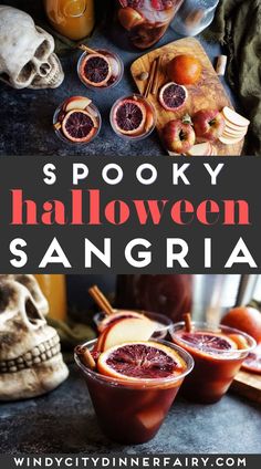 spooky halloween sangria recipe with blood oranges