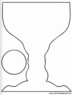 the outline of a wine glass with an oval on it's side, in black and