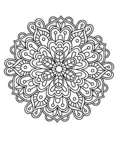 an intricate black and white circular design on a white background royalty illustration for coloring books