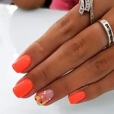 Coral Nails Short Square, Plain Nails Colors Summer, Coral Nail Art Summer, Nails Beach Design, Elegant Summer Nails, Summer 2023 Nail Trends, Nails Beach, Multicolored Nails