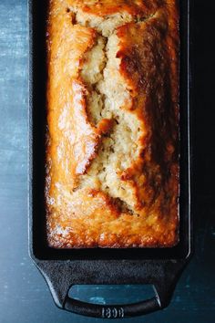 a loaf of bread sitting on top of a pan