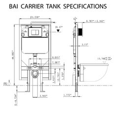 a drawing of a toilet and sink with measurements for the parts shown in the diagram