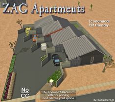 Sims 2 Apartment, Bloxburg Parking Lot, Bloxburg Neighborhood, Sims Apartment, Neighborhood Ideas, Sims Inspiration, Planet Coaster