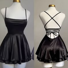 Homecoming Dresses Short Black, 21st Birthday Outfit, Backless Homecoming Dresses, Satin Halter Dress, Modern Closet, Black Homecoming Dress, Black Birthday