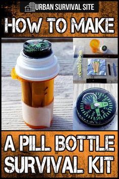 A pill bottle survival kit is highly portable and so easy to carry, there’s little excuse for not taking it with you. Pill Bottle First Aid Kit, Kids Survival Kit, Survivor Kit, Survival Prepping Diy, Medicine Kit, Shtf Preparedness, Pill Bottle