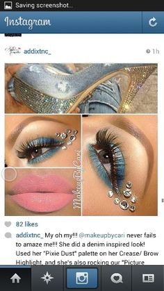 2016 Makeup Trends, Diamond Clothing, Jewel Makeup, Face Rhinestones, Rhinestone Makeup, Diamond Party, Denim And Diamonds