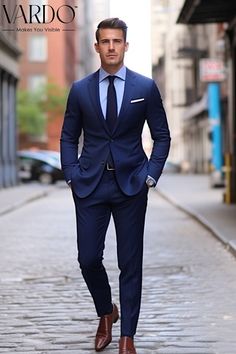 Medium Blue Suit Men, Navy Blue Suit With Light Blue Shirt, Navy Suit Outfit Men Wedding, Blue Formal Suit Men, Navy Blue Suit Men Color Combinations Wedding, Ties For Navy Blue Suits, Navy Suit Navy Tie, Wedding 3 Piece Suit For Men, Tie With Blue Suit Men