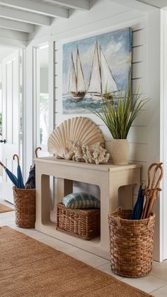 a living room filled with lots of furniture and decor