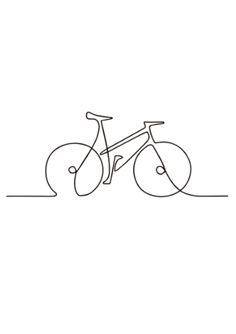 a single line drawing of a bicycle