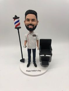 Personalized barber figurine made to look like your barber Barber Gift Ideas, Graduation Reception, Barber Gifts, Gift Husband, Gift Boyfriend, Father Gift, Polymer Clay Dolls, Clay Figurine