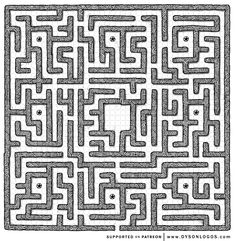 a black and white drawing of a maze