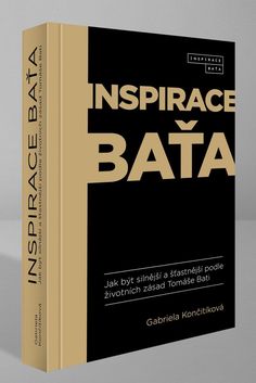 the book cover is black and gold with white lettering on it, which reads inspirace bata