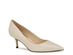 Nine West Arlene Pump - Free Shipping | DSW Elegant Formal Pumps With 4-inch Heel, Fitted Kitten Heels For Spring Workwear, Spring Workwear Fitted Kitten Heels, Classic Closed Toe Pump With 4-inch Heel, Cream Low Heel Court Shoes For Office, Spring Kitten Heels For Office With 4-inch Heel, Spring Kitten Heels With Padded Heel For Work, Classic Kitten Heels For Business In Spring, Spring Office Kitten Heels With 4-inch Heel