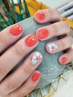 Vacation Nails with Hand drawn Starfish Design Nail Manicure, Toe Nails, Makeup Nails, Cruise Nail Art For Cruise, Gel Beach Nails, Nails For A Cruise Ship, Vacation Nails Beach Simple, Beach Nails 2022, Tropical Nail Colors, Beach Nails Vacation Simple Gel, Nails For Hawaii Vacation, Tropical Vacation Nails Simple