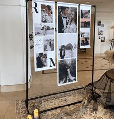 a wedding photo display in a store window