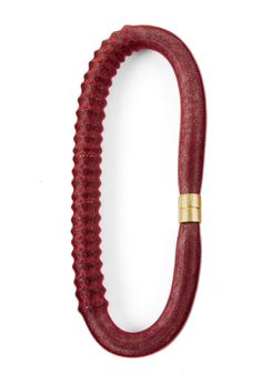 Nylon Necklace - This necklace is built from three different strands of colored nylon mesh that together imbue the piece with an incredible burgundy hue. The ends are held together by a handmade gold-plated magnetic button clasp. The structure is a secret that shines from the inside out. Available in long 27 length or short 21 length. Dark Aqua, Artful Home, Handmade Gold, Precious Metals, Rope Bracelet, Inside Out, Original Art, Gold Plate, Jewelry Necklaces