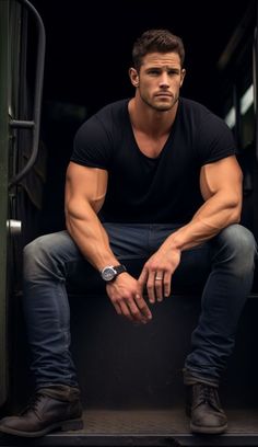 Muscular Men Fashion, Hunks Men, Men Fashion Casual Shirts, Ugly Christmas Sweaters, Country Men, Mens Fashion Casual Outfits, Men's Muscle, Muscular Men, Book Boyfriends