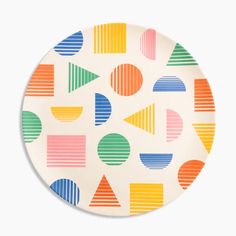 a plate with colorful shapes on it