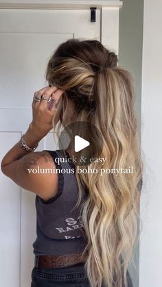 Ponytails With Volume, Hair Do With Extensions Up Dos, Power Pony, Volume Updo Hairstyles, Ponytail Volume, Pony Updo, Volume Hair Styles, Easy Ponytail Hairstyles For Long Hair, Hair Styles With Extensions