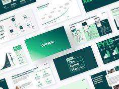 the powerpoint presentation is designed to look like it has been created in green and white