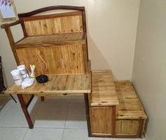 Wooden Living Room Furniture, Diy Ottoman, Diy Decoracion, Pedicure At Home, Nail Room, Manicure Table